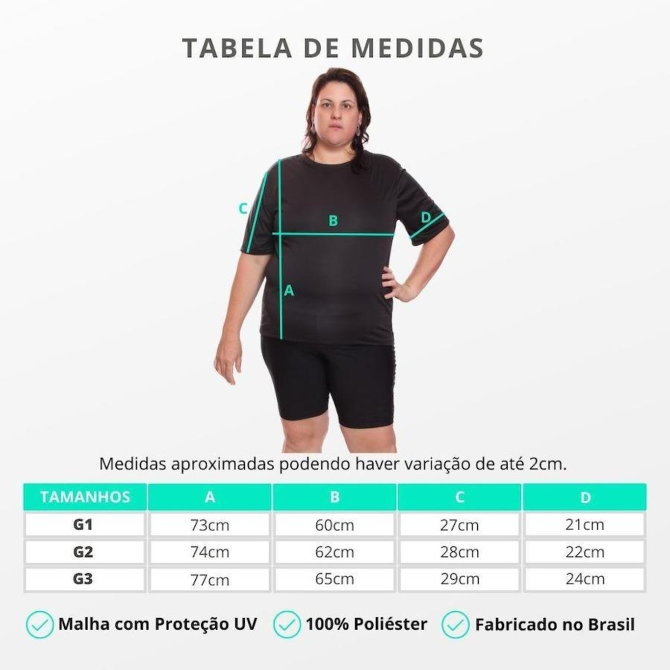 Camisa Térmica Dellas Fit Dry Fit Plus Size com Proteção Solar Uv - Feminina - Foto 3