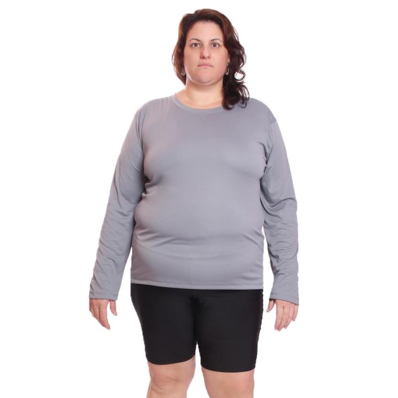 Kit de Camisas Térmica Dellas Fit Dry Fit Plus Size Manga Longa com Proteção Solar Uv - 2 Unidades - Feminina - Foto 2