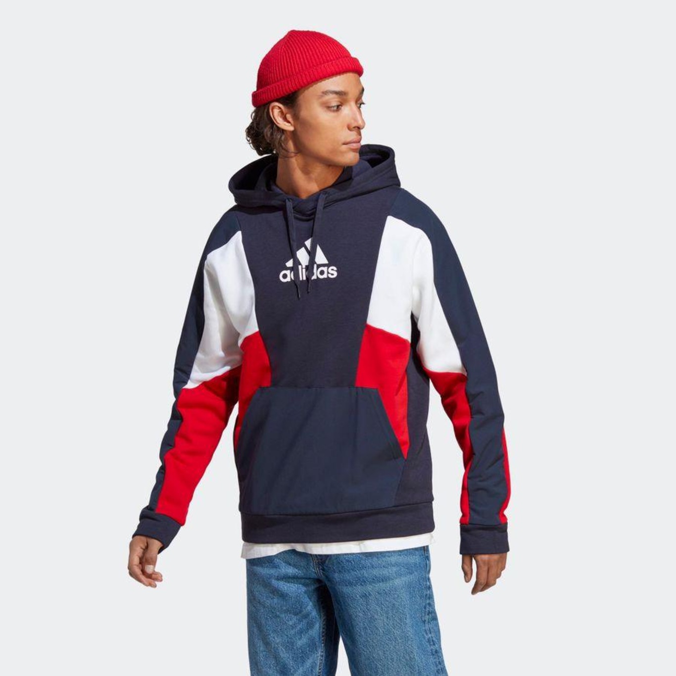 Blusão de Moletom com Capuz adidas Essentials Colorblock - Masculino - Foto 4