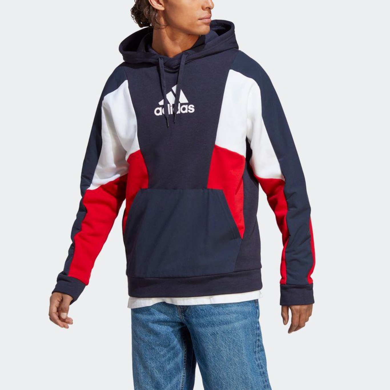 Blusão de Moletom com Capuz adidas Essentials Colorblock - Masculino - Foto 5