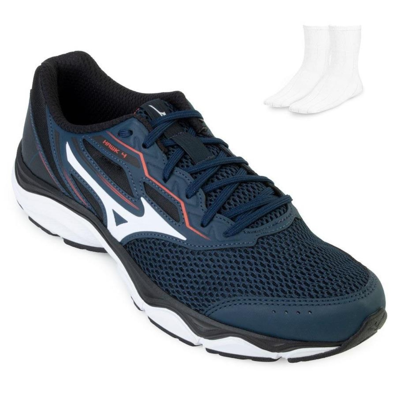 Tênis Mizuno Wave Hawk 4 - Masculino + Par de Meias - Foto 1