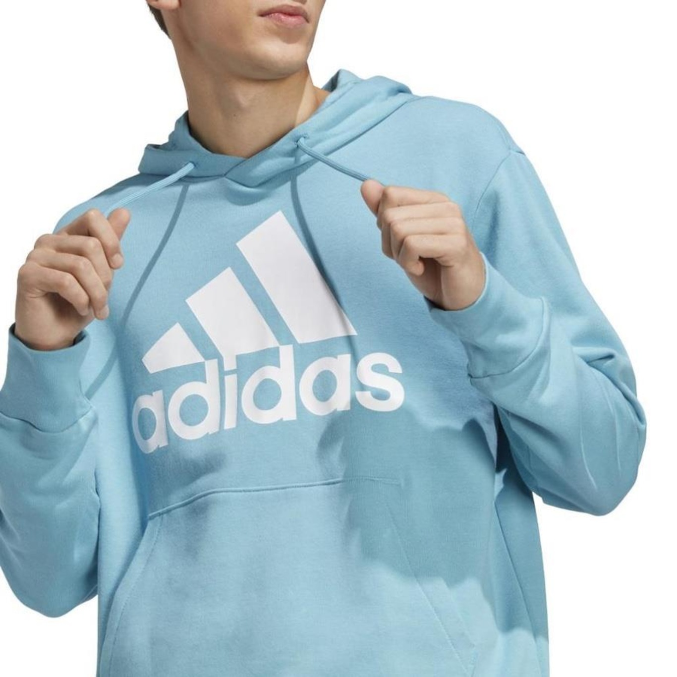 Blusão de Moletinho com Capuz adidas Essentials Big Logo - Masculino - Foto 5