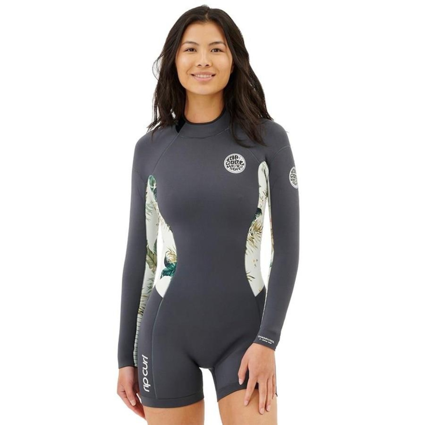 Short John Rip Curl Dawn Patrol 2/2 Back Zip Charcoal - Feminino - Foto 1