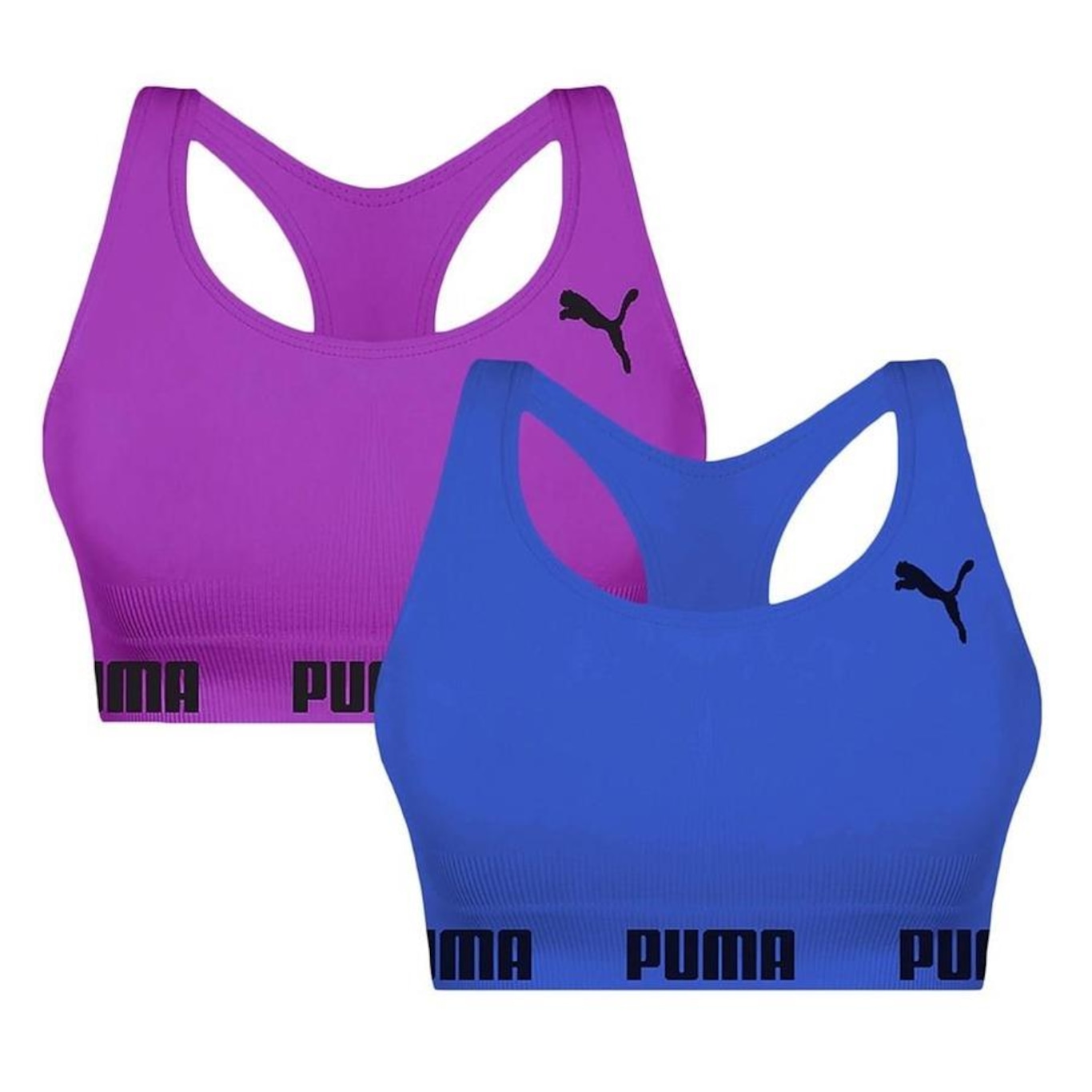 Kit Top Puma Nadador Sem Costura - Feminino - 2 Unidades - Foto 1