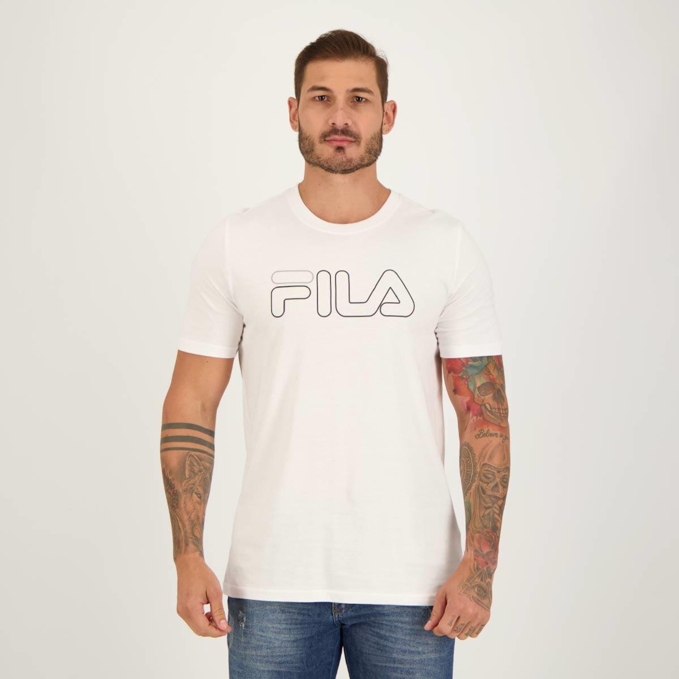 Camiseta Fila Letter Outline - Masculina - Foto 1