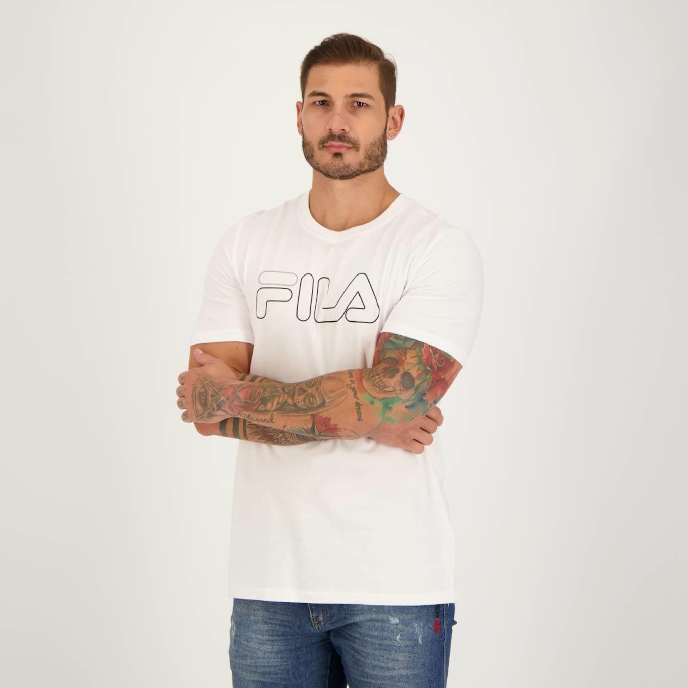 Camiseta Fila Letter Outline - Masculina - Foto 2