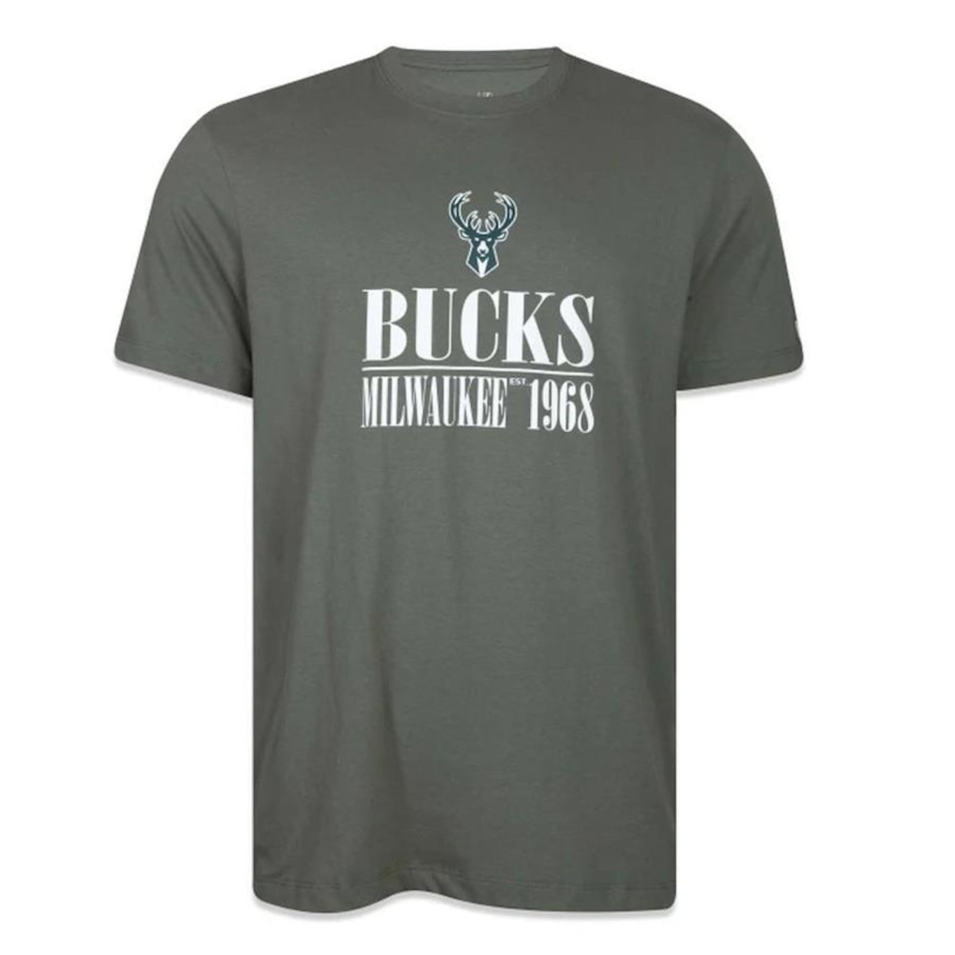 Camiseta New Era Milwaukee Bucks Modern Classic Verde Oliva - Masculina - Foto 1