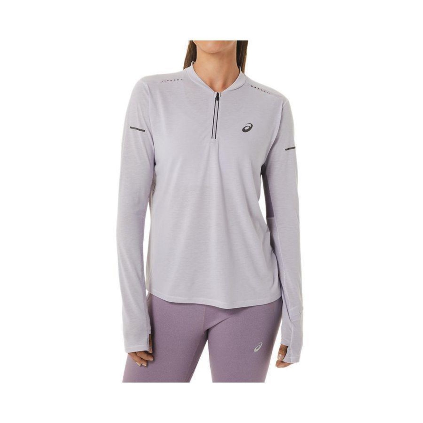 Camiseta Asics Manga Longa Metarun 1/2 Zip - Feminina - Foto 1