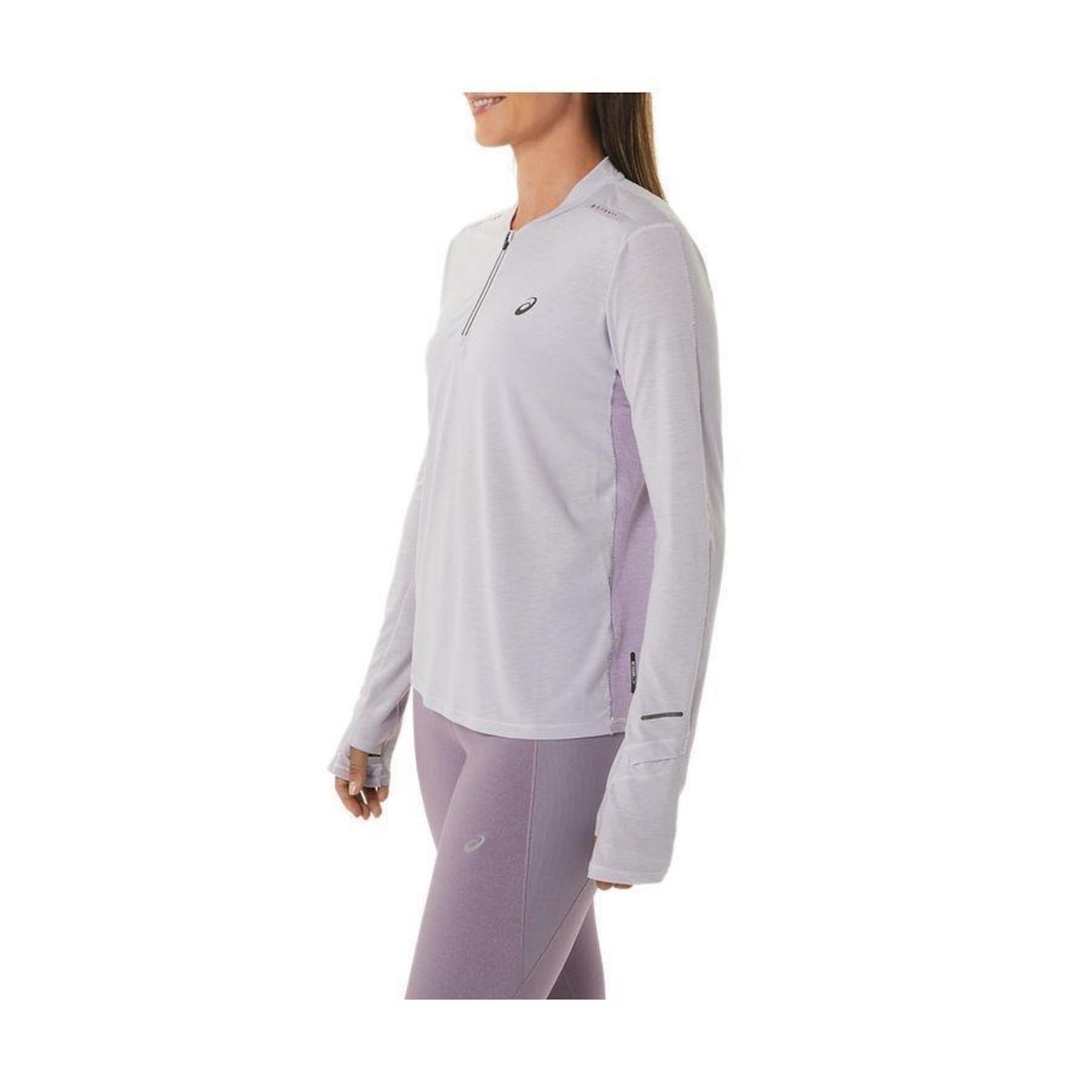 Camiseta Asics Manga Longa Metarun 1/2 Zip - Feminina - Foto 3