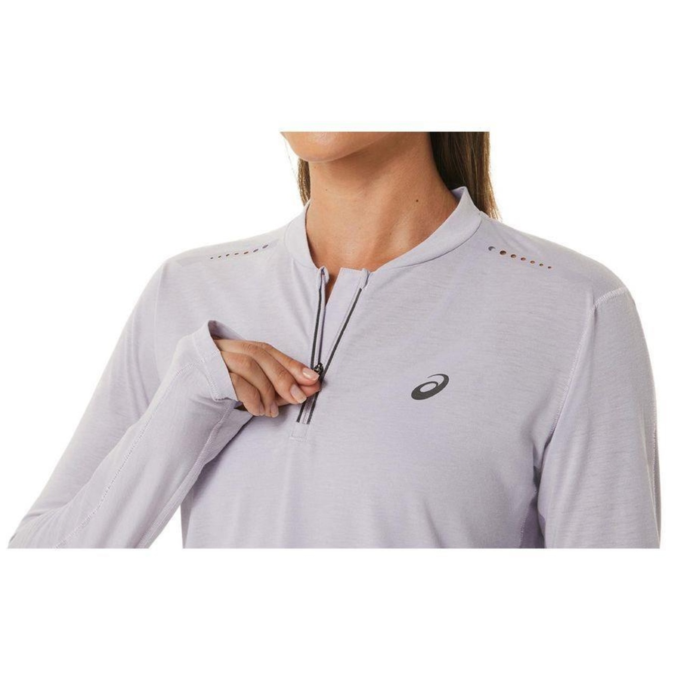 Camiseta Asics Manga Longa Metarun 1/2 Zip - Feminina - Foto 5