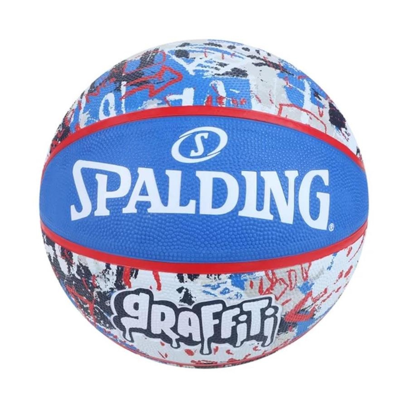 Bola de Basquete Spalding Graffiti Tam 7 Preta e Vermelha 