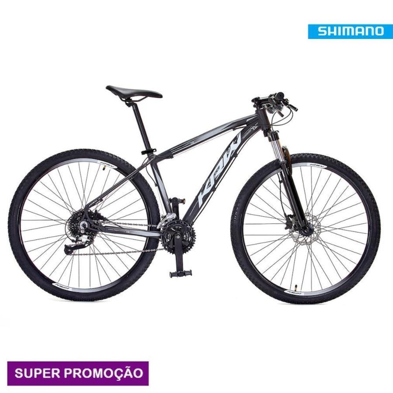 Bicicleta Aro 29 Krw Sx3 Traction Alumínio - Freio A Disco - Câmbio Shimano Tz - 24 Velocidades - Adulto - Foto 3