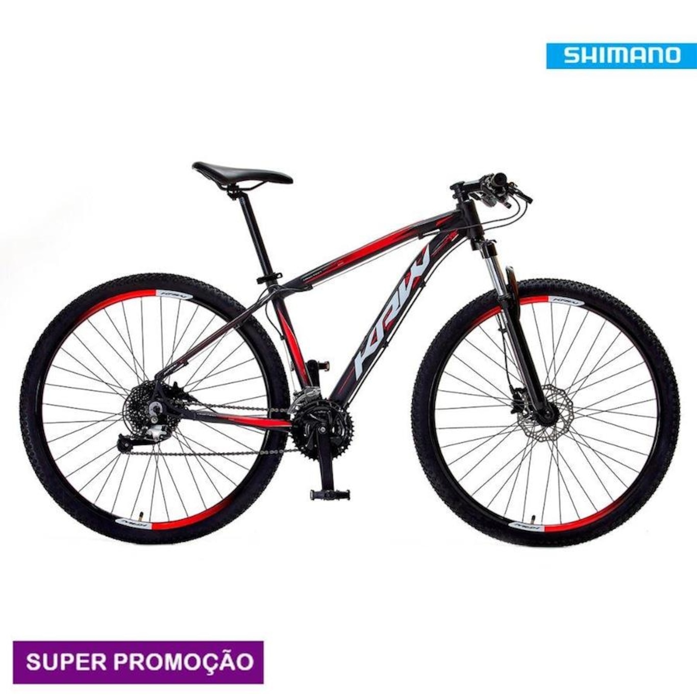 Bicicleta Aro 29 Krw Sx3 Traction Alumínio - Freio A Disco - Câmbio Shimano Tz - 24 Velocidades - Adulto - Foto 6