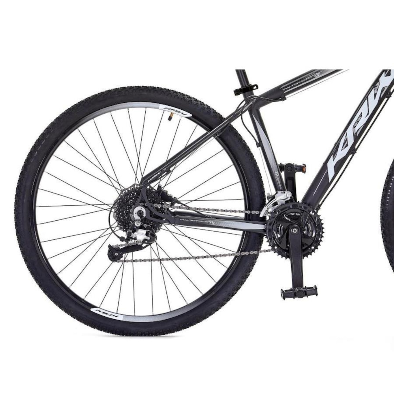 Bicicleta Aro 29 Ksw 24 Marchas Freio Hidráulico e Suspensão - Branco+Preto