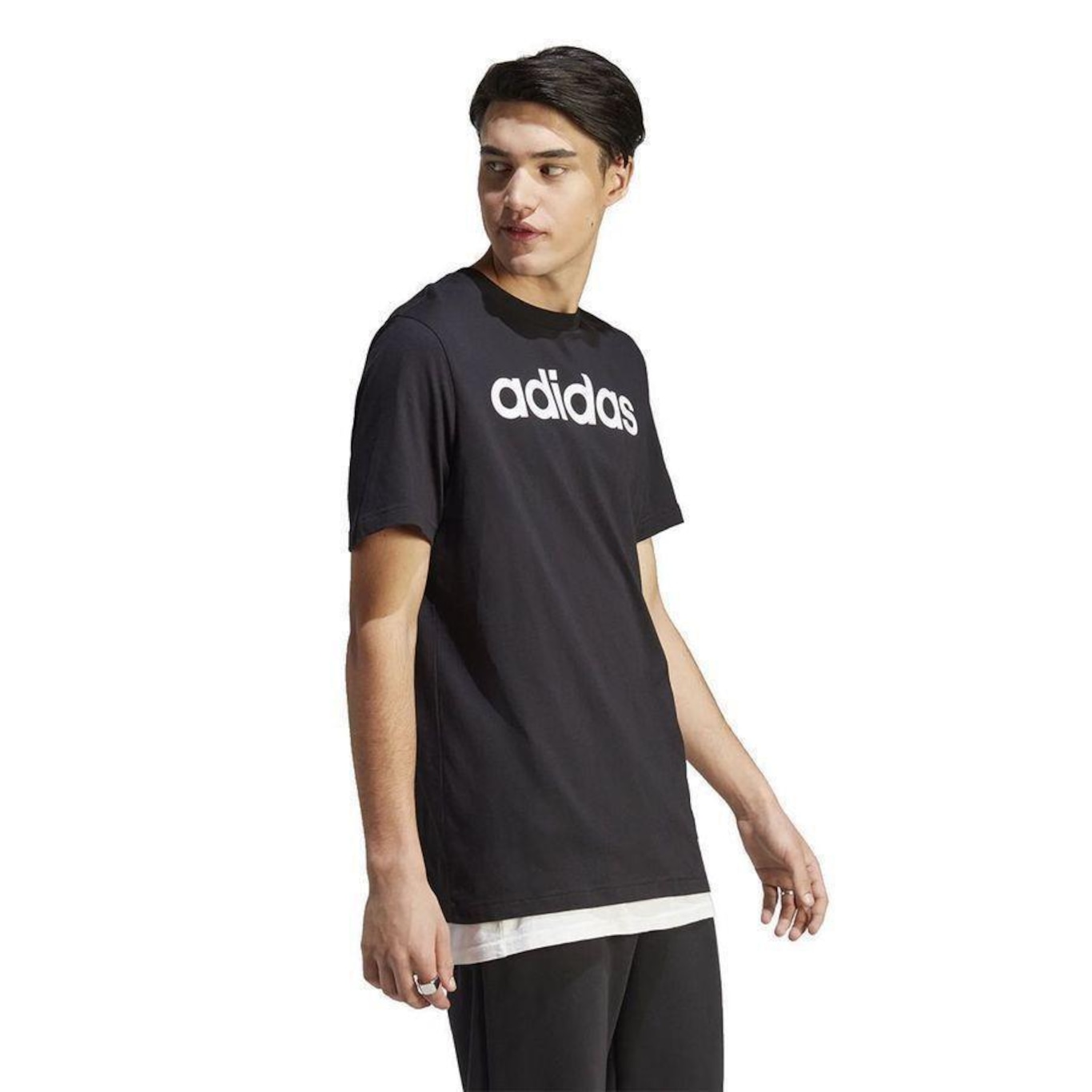 Camiseta adidas Logo Linear - Masculina - Foto 4