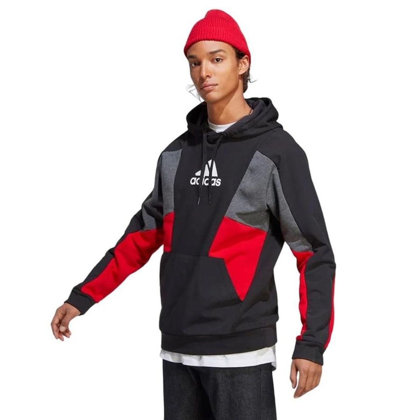 Blusão de Moletom com Capuz adidas Essentials Colorblock - Masculino - Foto 1