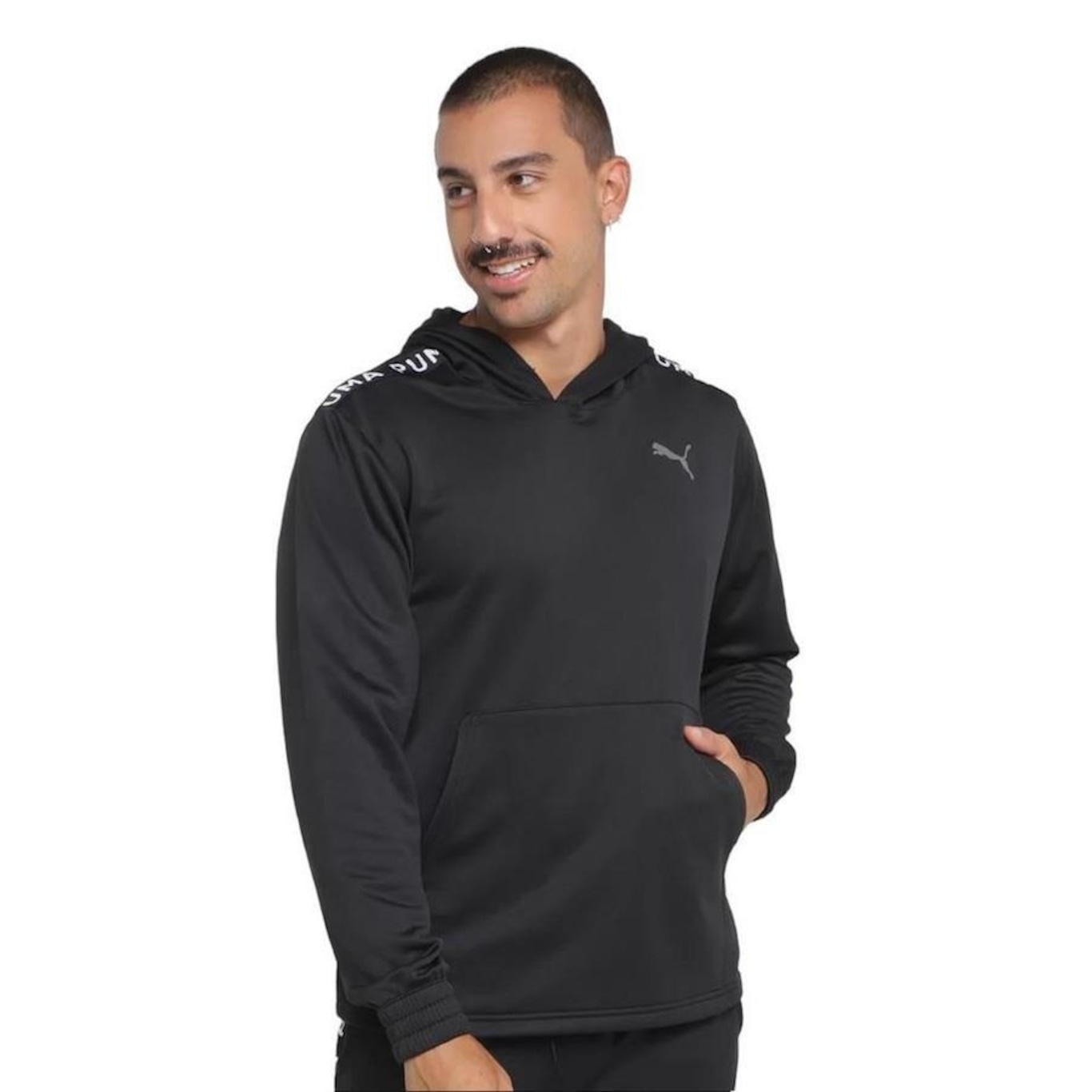 Blusão de Moletom com Capuz Puma Slim Fit Lightweigh - Masculino - Foto 1