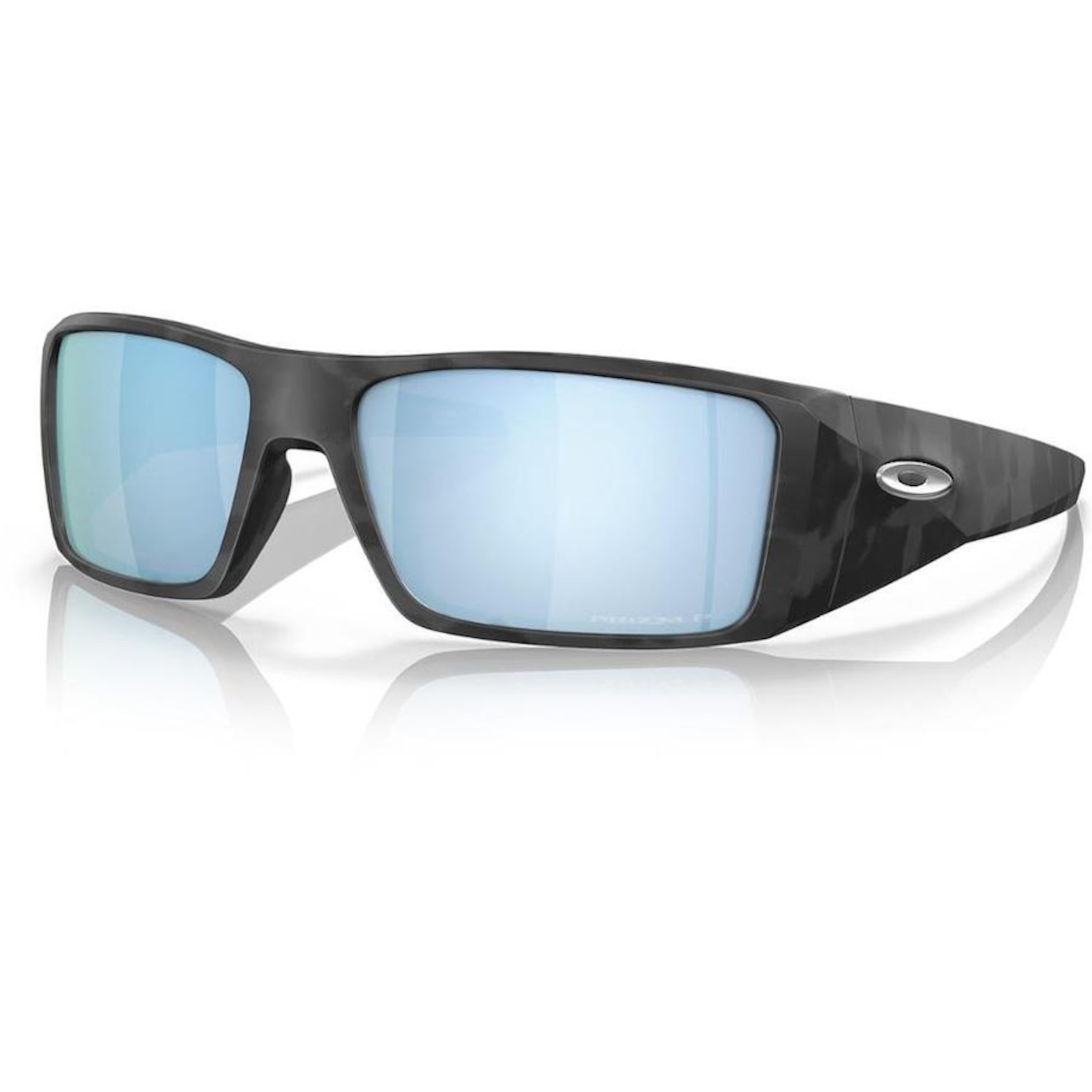 Óculos de Sol Oakley Unissex Heliostat Matte Black Camo Deep Water - Foto 1