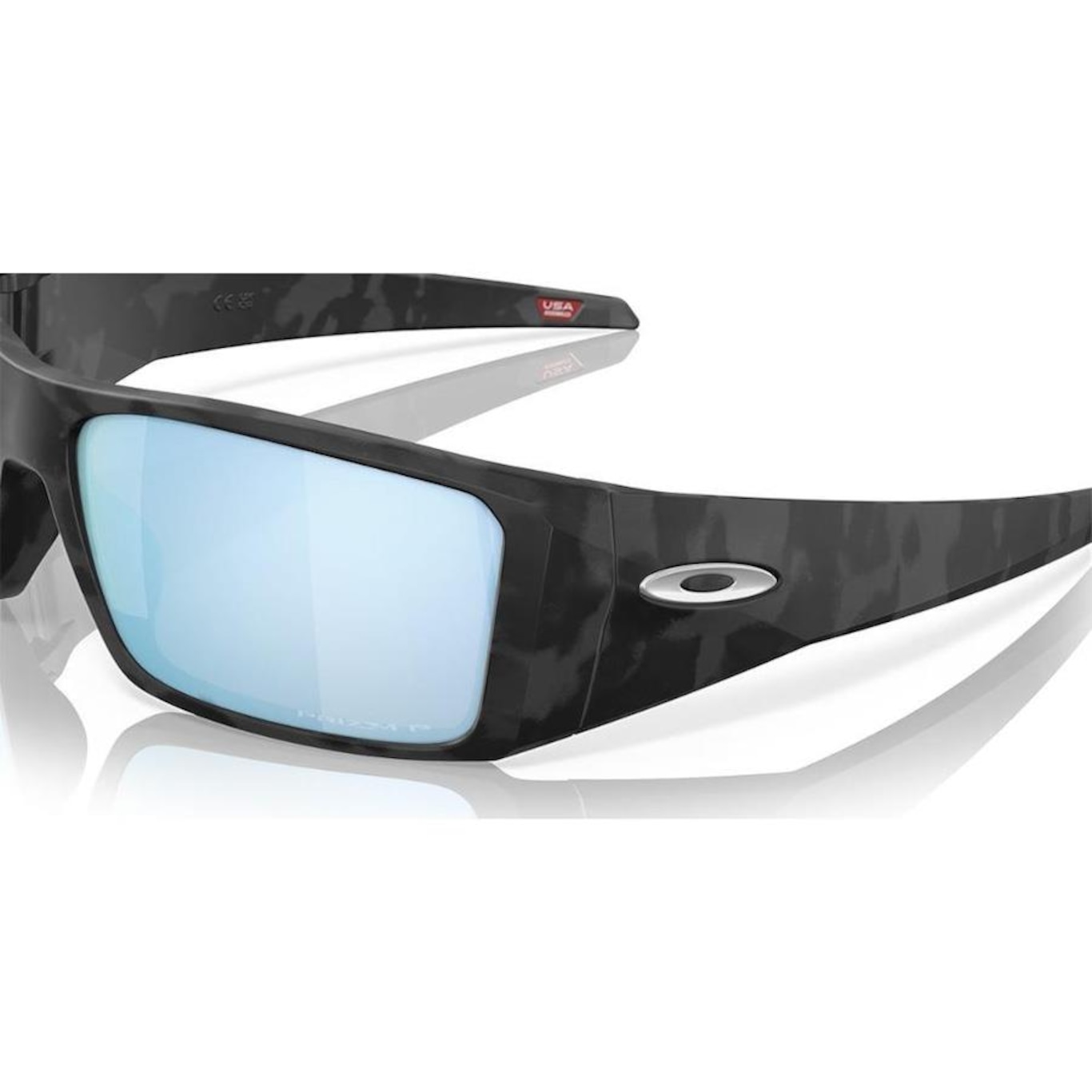 Óculos de Sol Oakley Unissex Heliostat Matte Black Camo Deep Water - Foto 2