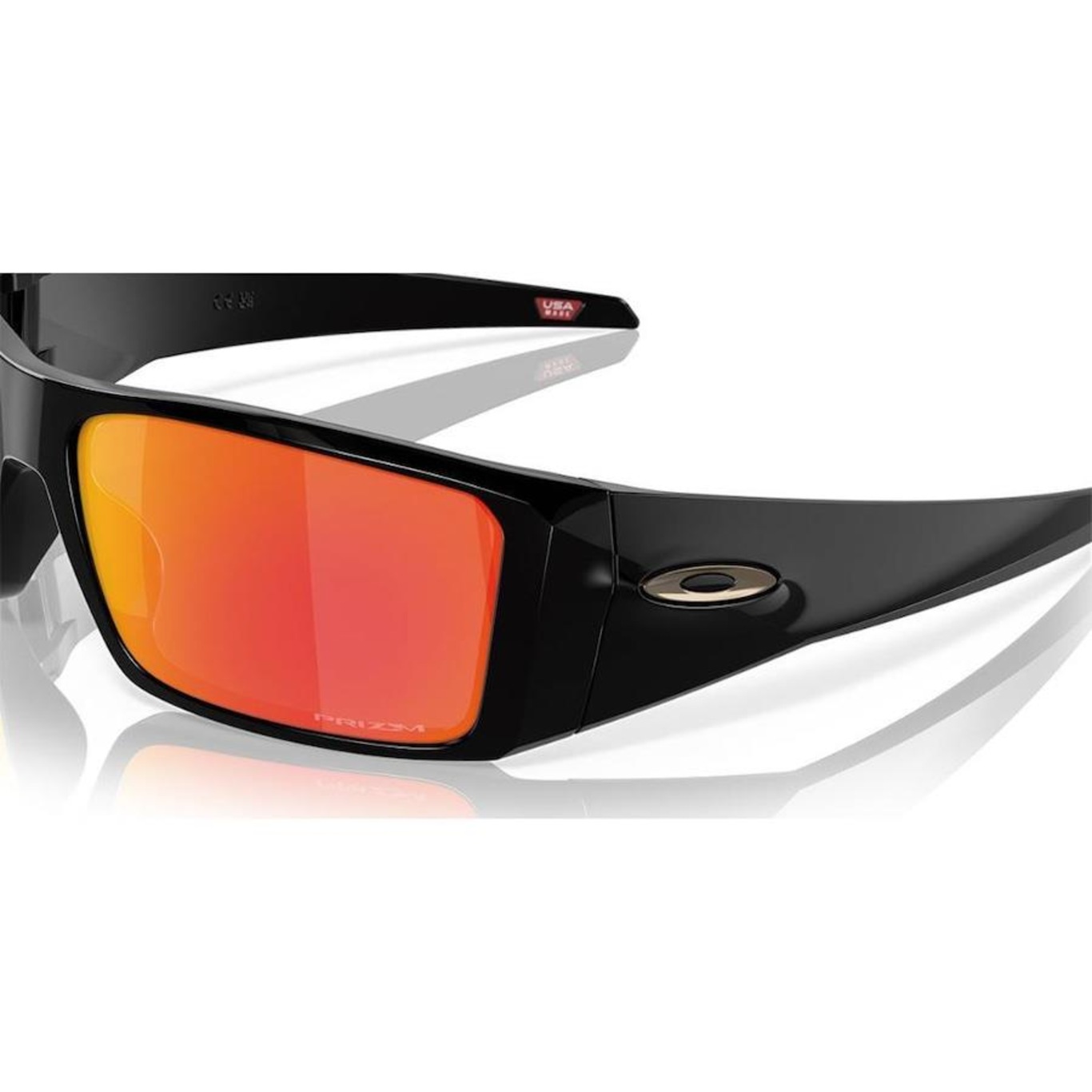 Óculos de Sol Oakley Unissex Heliostat Polished Black Prizm Ruby - Foto 2