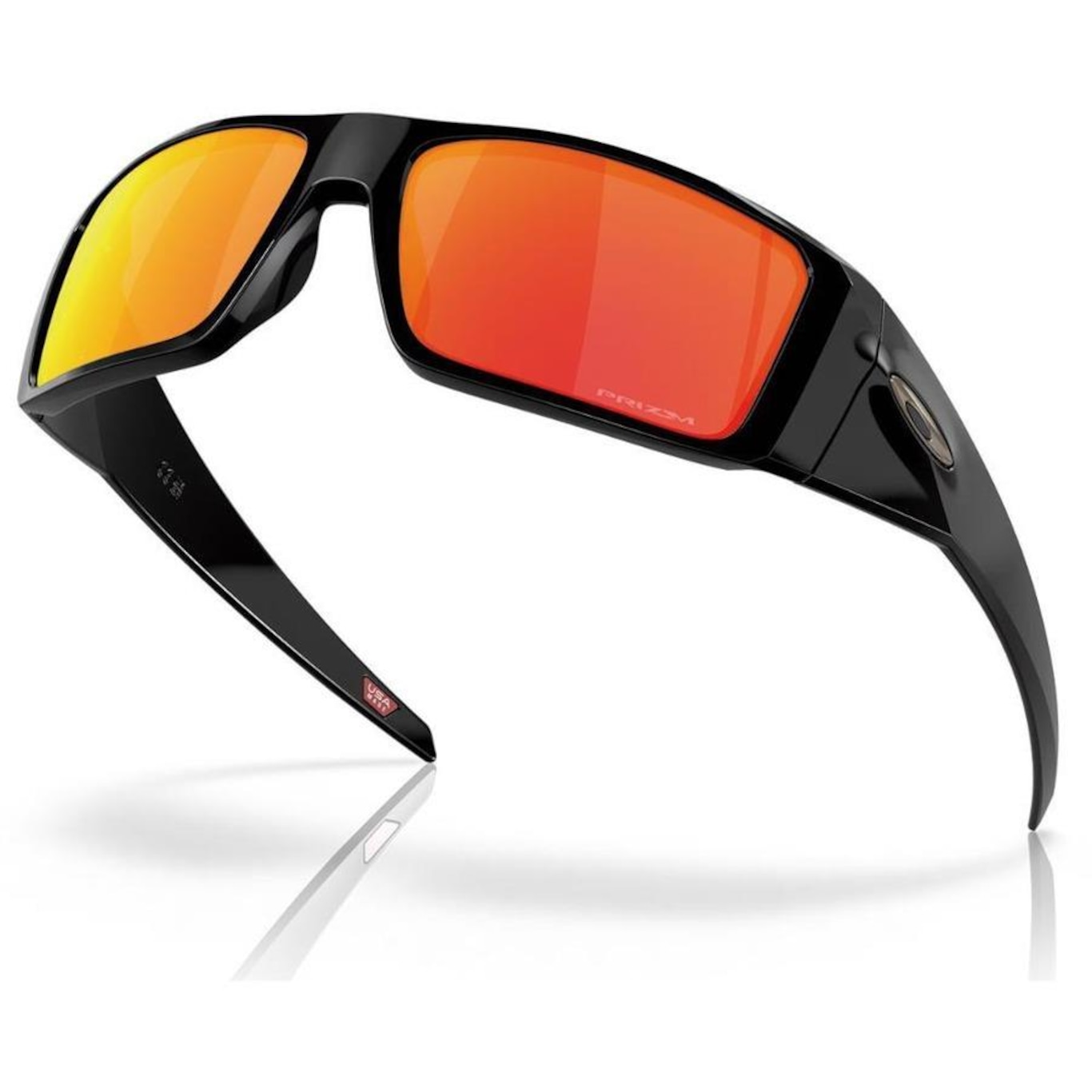 Óculos de Sol Oakley Unissex Heliostat Polished Black Prizm Ruby - Foto 3