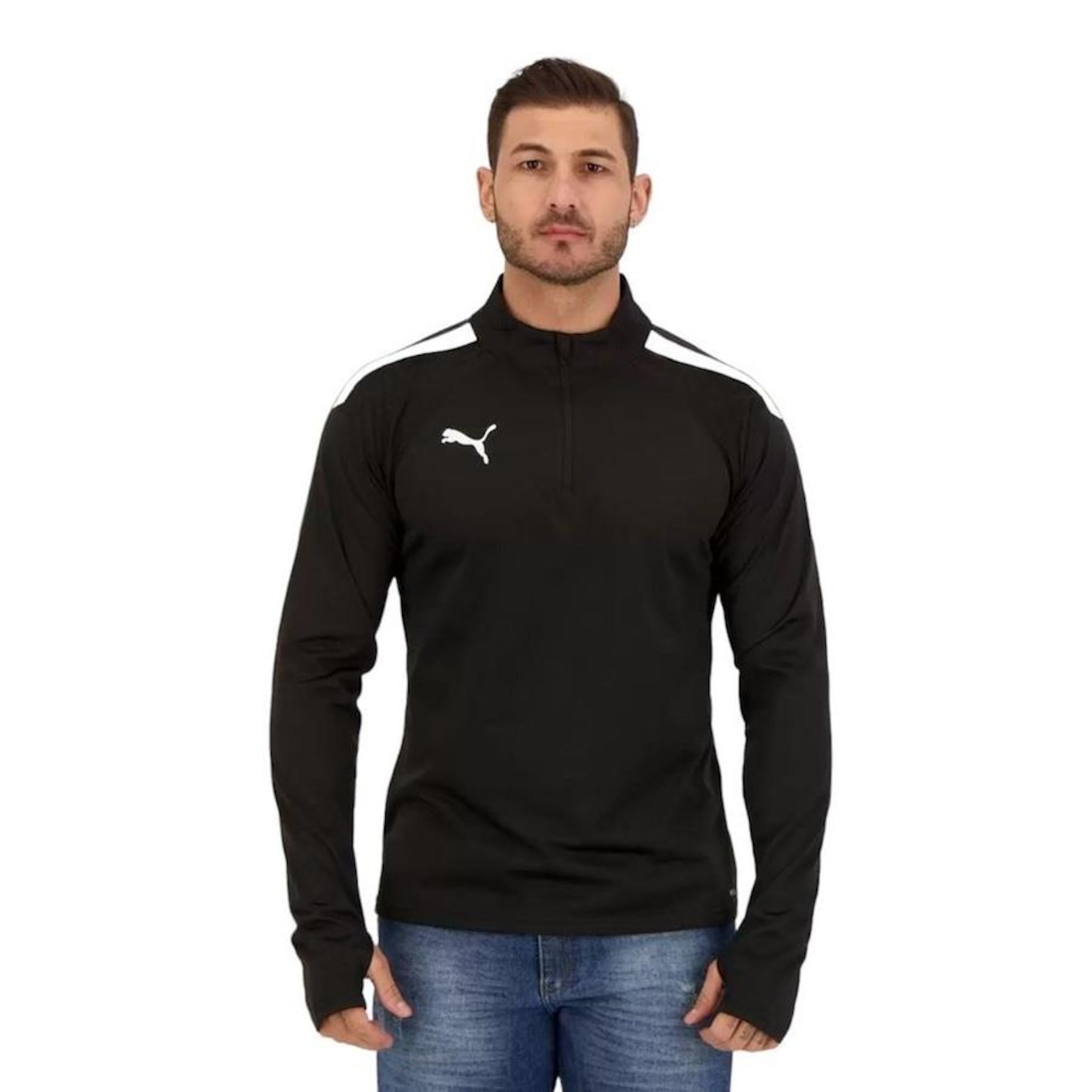 Blusa Puma Teamliga 1/4 Zip Top - Masculina - Foto 1