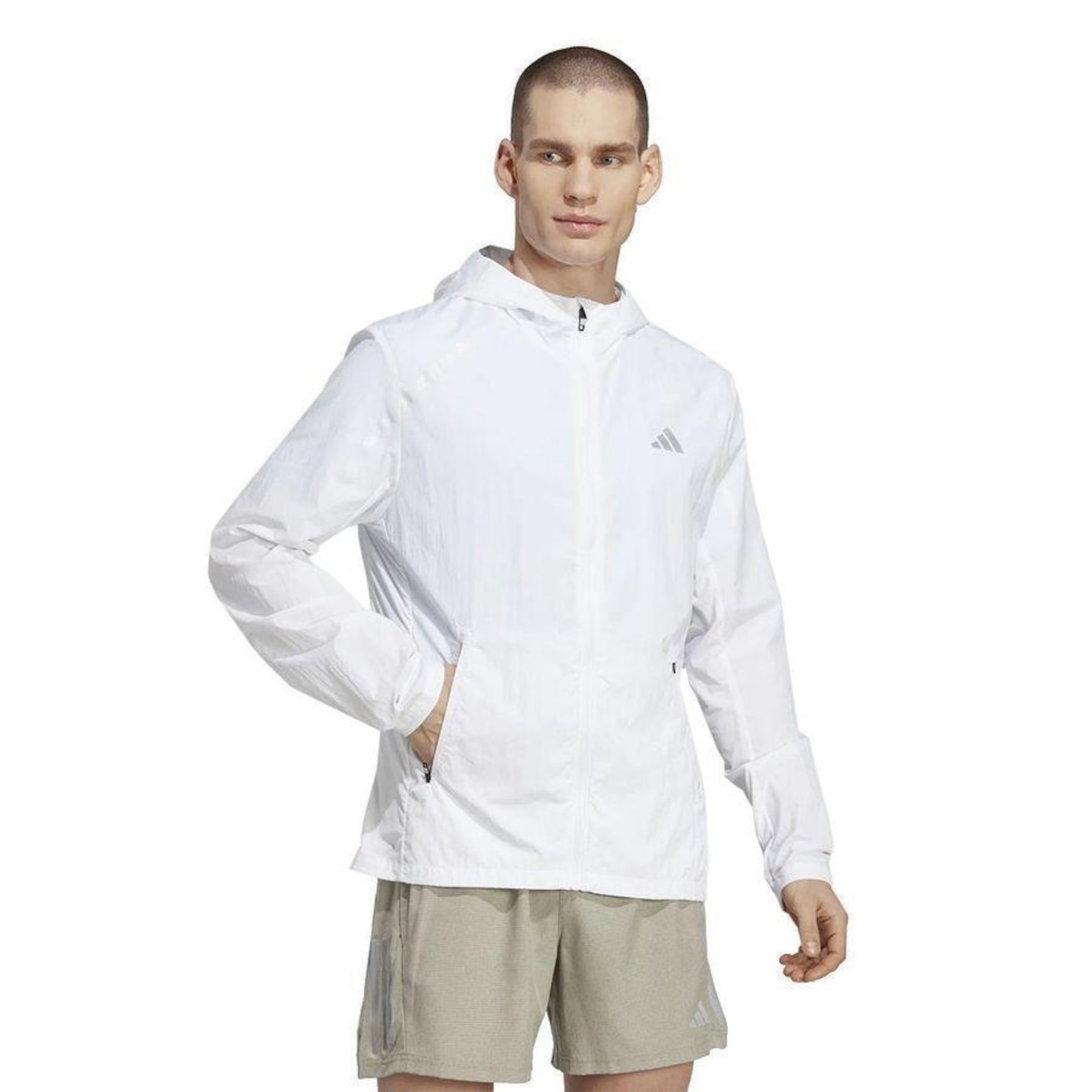 Jaqueta com Capuz adidas Marathon Warm-Up - Masculina - Foto 2