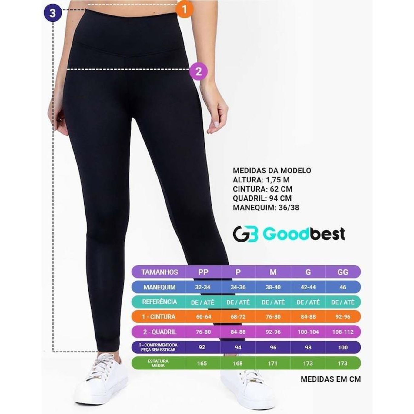 Calça Legging Suplex Goodbest Cintura Alta - Feminina