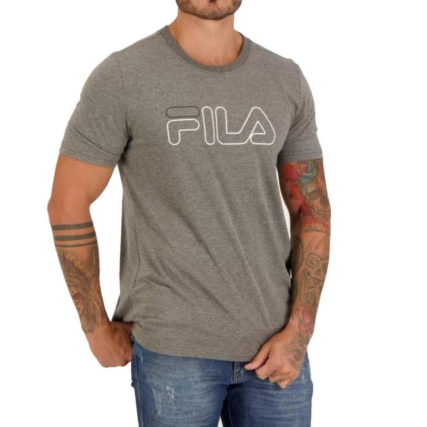 Camiseta Fila Letter Outline - Masculina - Foto 3