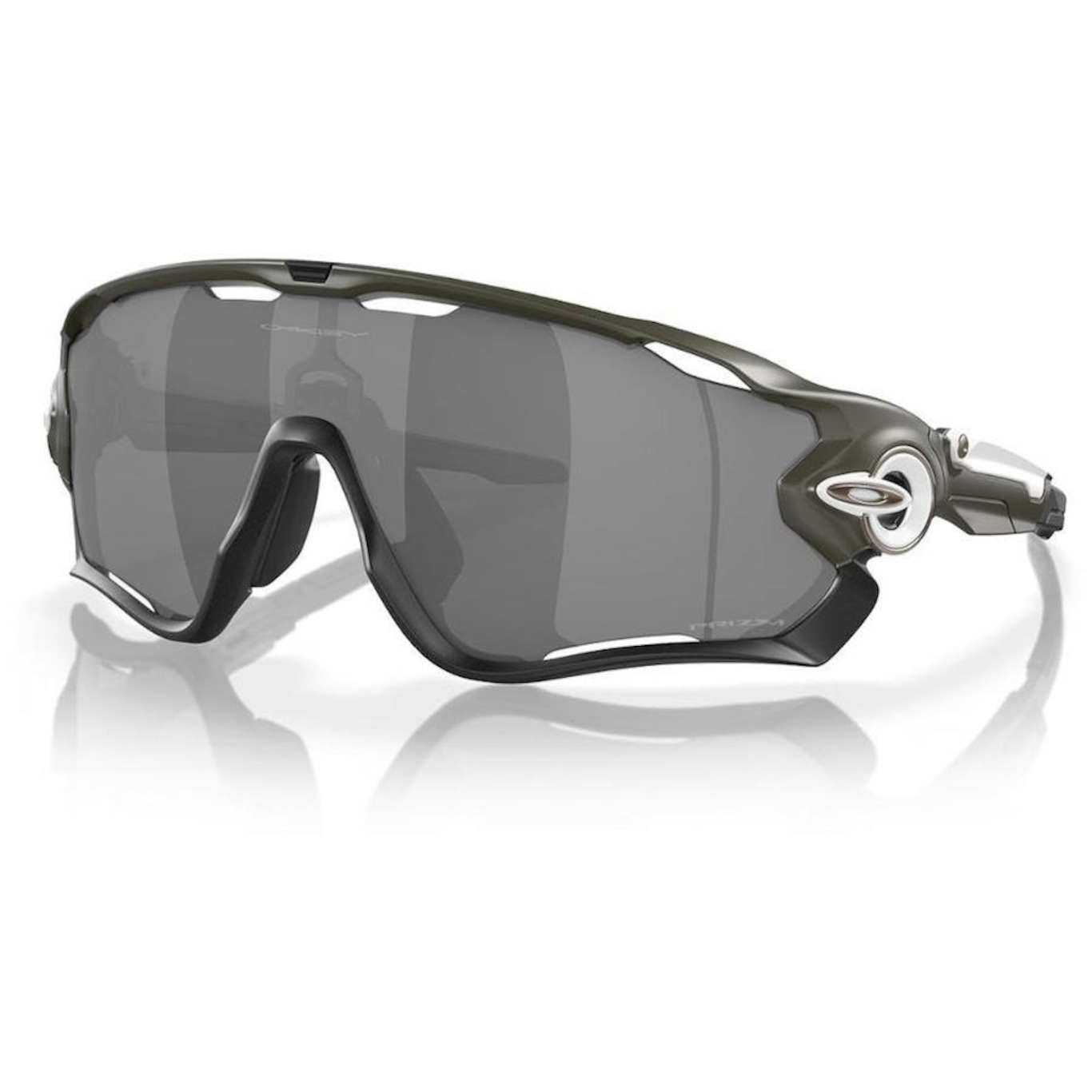 Óculos de Sol Unissex Oakley Jawbreaker High Resolution Matte Olive Prizm Black - Foto 1