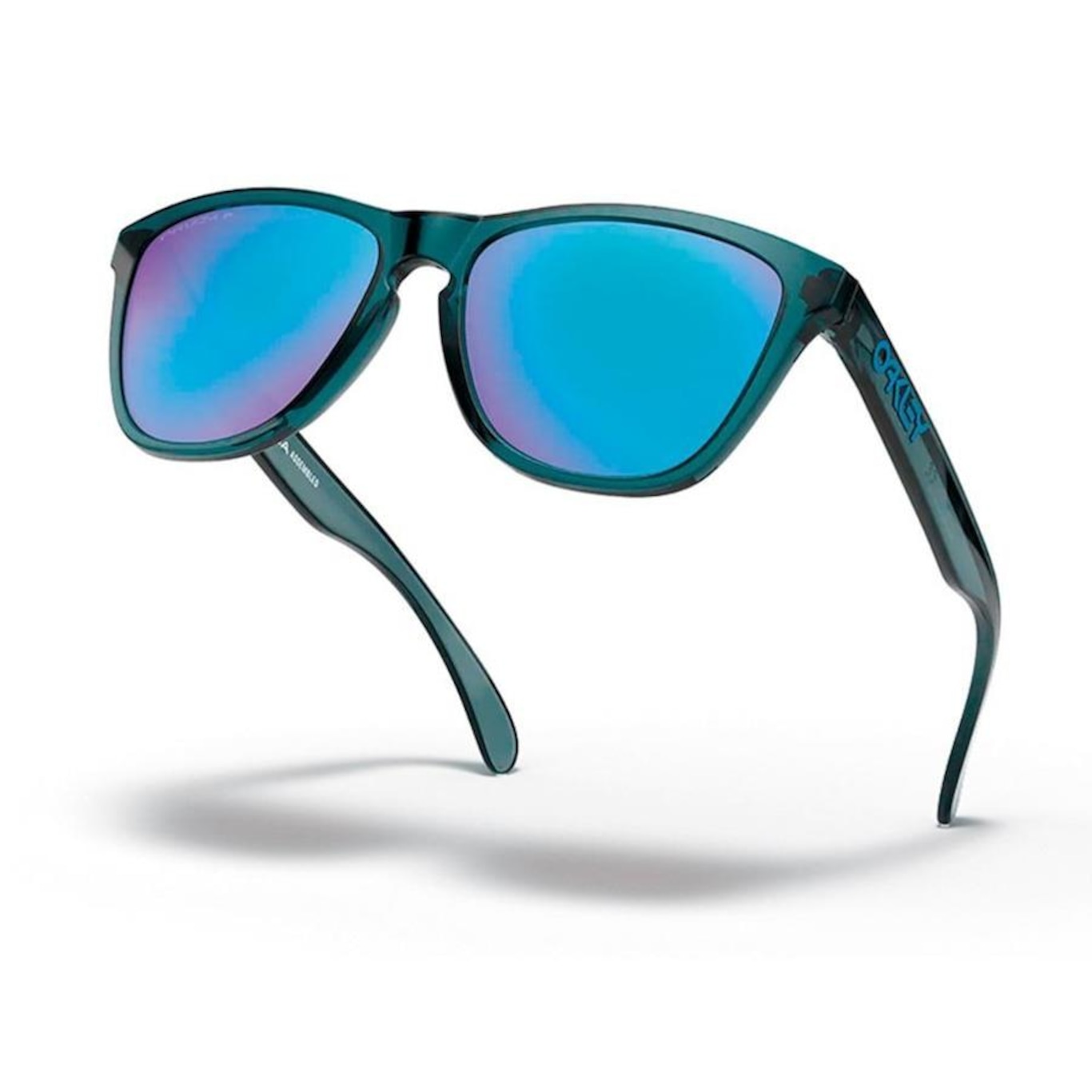 Óculos de Sol Oakley Frogskins Polarizado Sapphire Prizm Cristal Black - Unissex - Foto 3