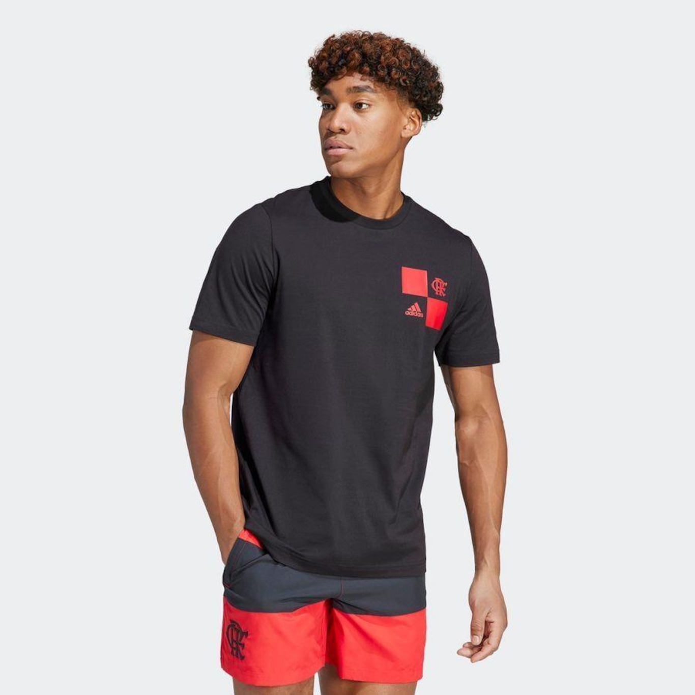 Camiseta Estampada CR Flamengo - Cinza adidas