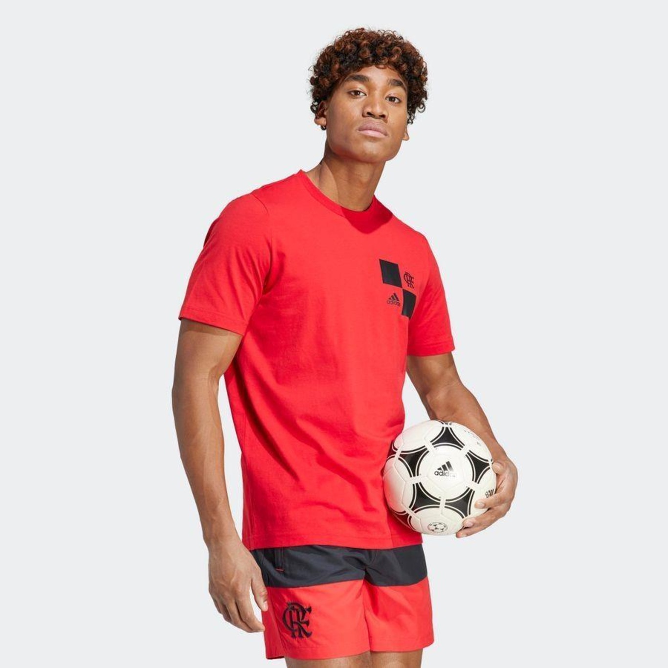 Camiseta Estampada CR Flamengo - Cinza adidas