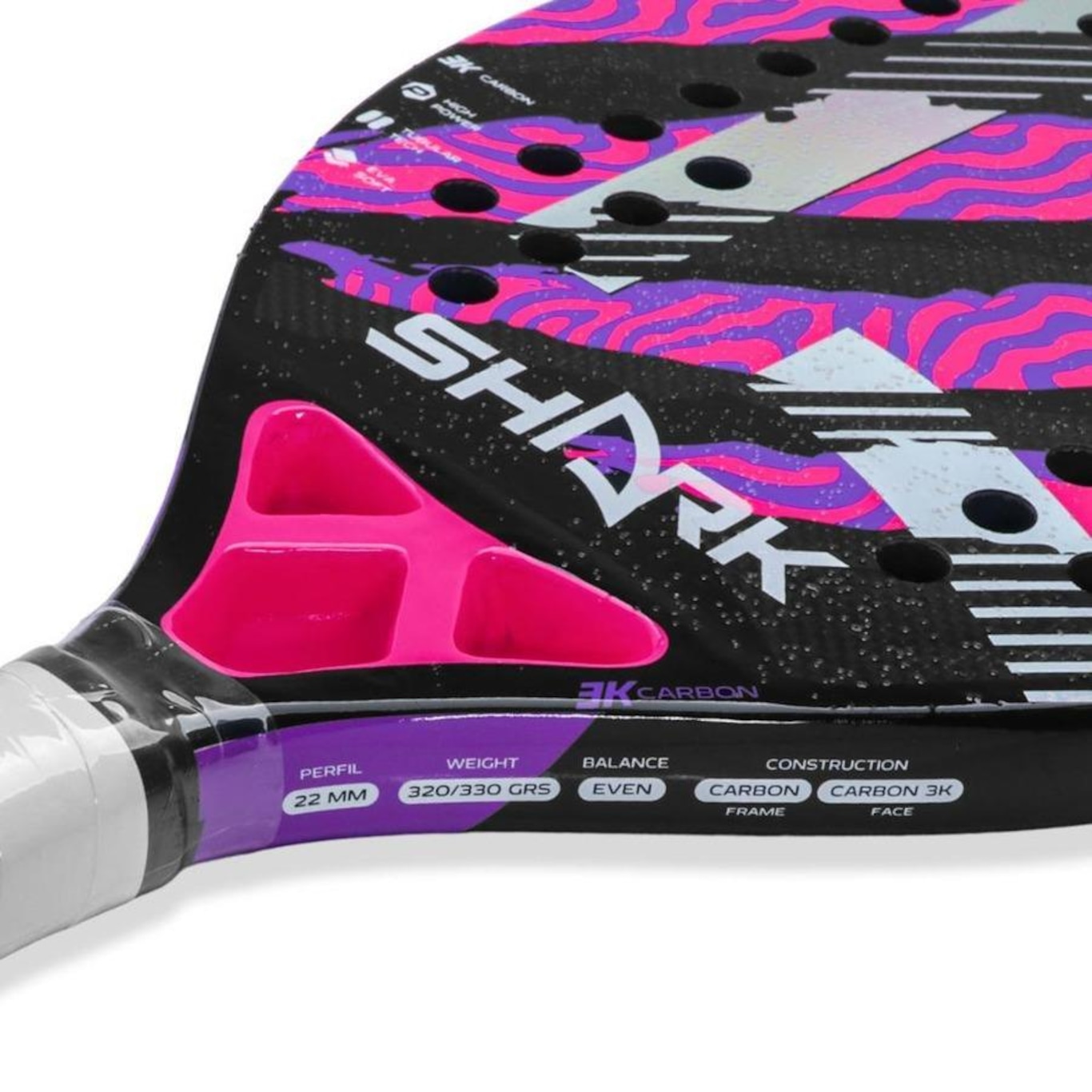 Raquete de Beach Tennis Shark Predator 22mm - Foto 3