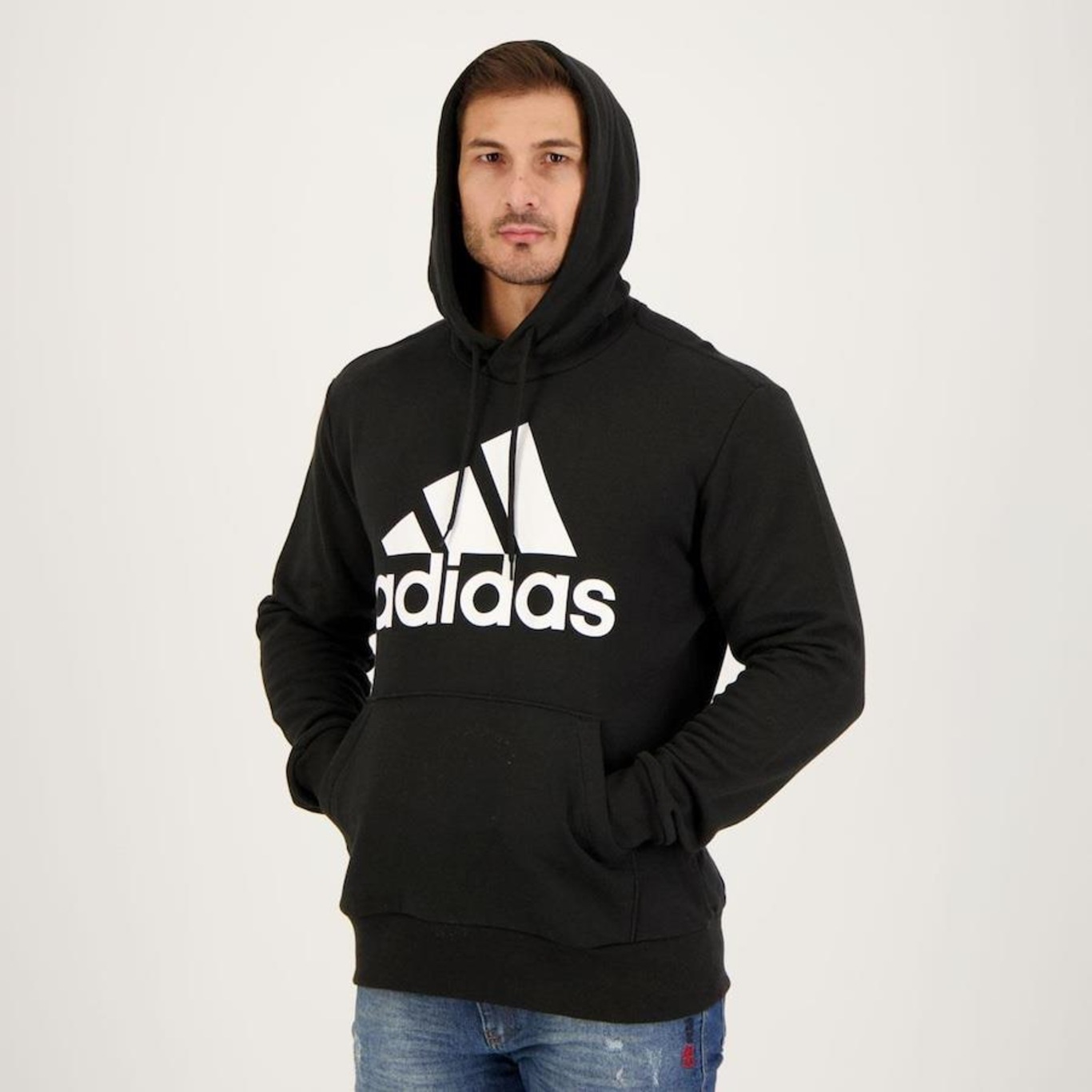 Blusão de Moletom com Capuz adidas Logo Hoodie - Masculino - Foto 2