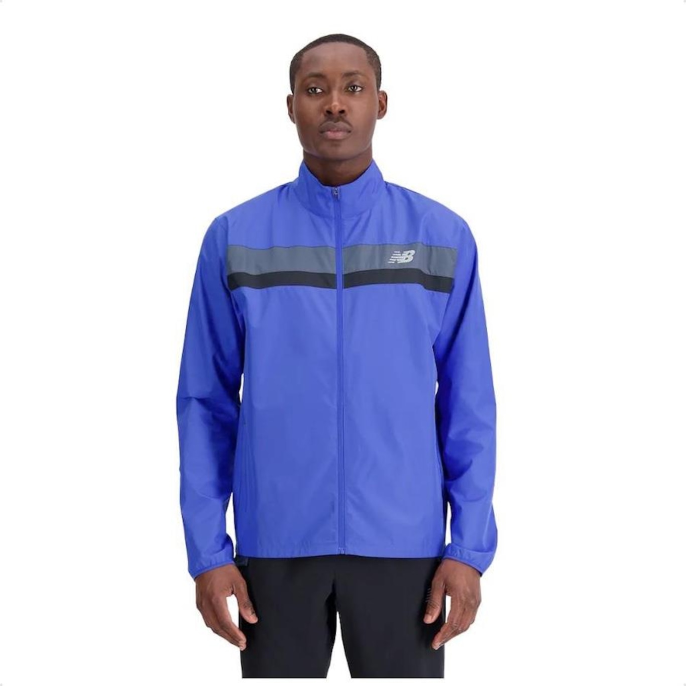 Jaqueta Corta Vento sem Capuz New Balance Windbreak - Masculina - Foto 4