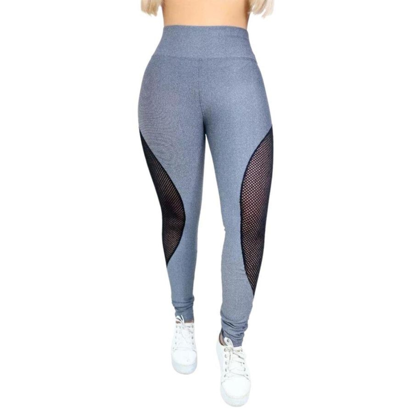 Calça Arrastão Legging Belmento Detalhe Rede Academia Fitness Suplex - Feminina - 2 Unidades - Foto 4