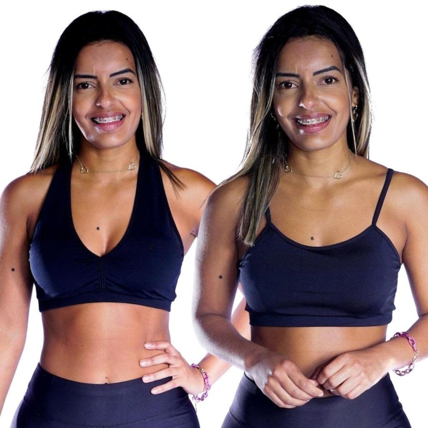 Kit de Top Nadador com Bojo Suplex Alcinha Fitness - 2 unidades - Feminino - Foto 1