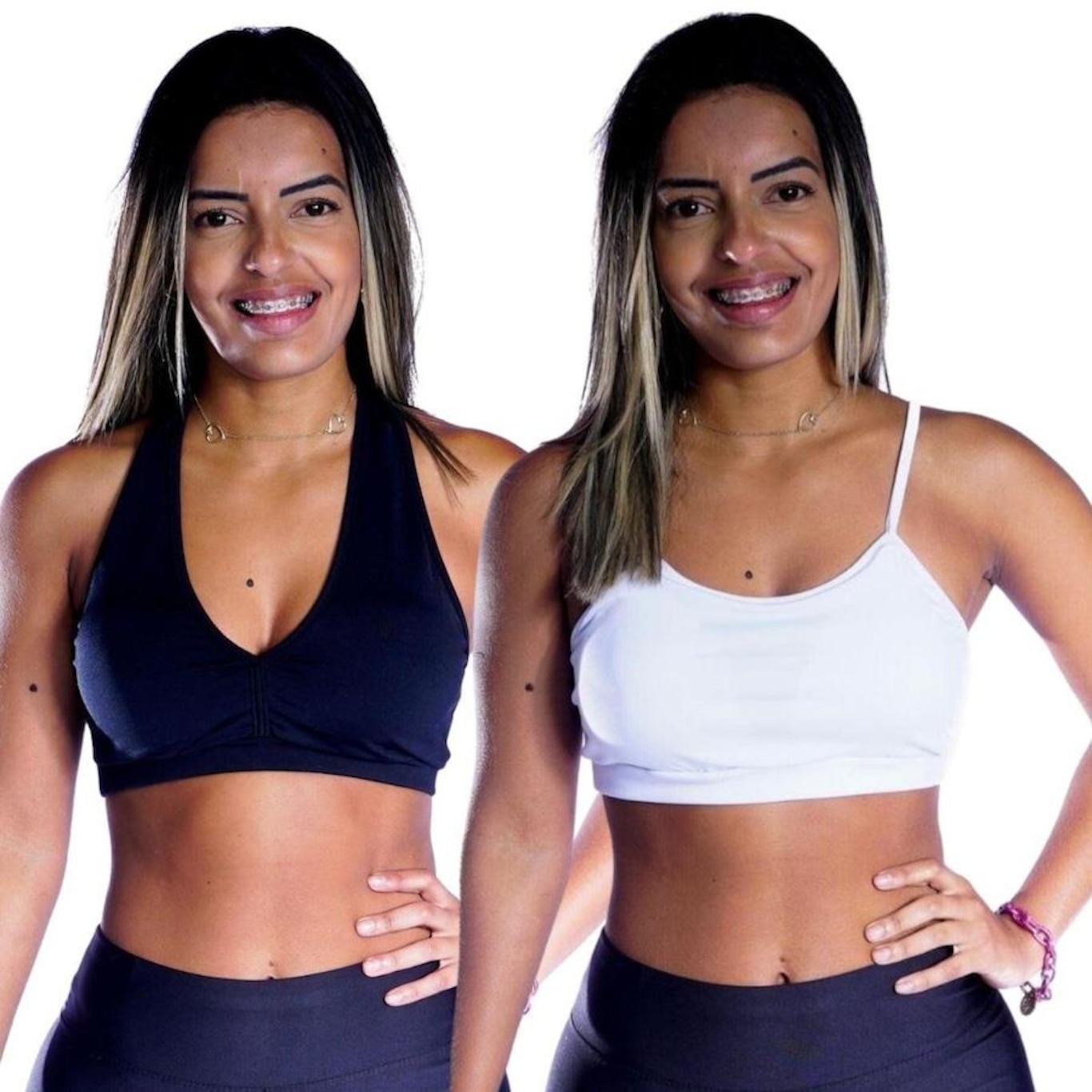 Kit de Top Nadador com Bojo Suplex Alcinha Fitness - 2 unidades - Feminino - Foto 1