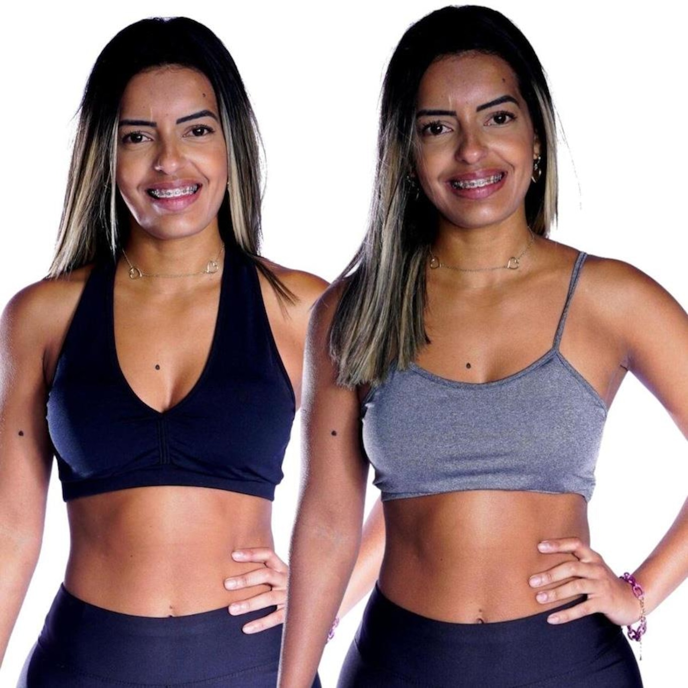 Kit de Top Nadador com Bojo Suplex Alcinha Fitness - 2 unidades - Feminino - Foto 1