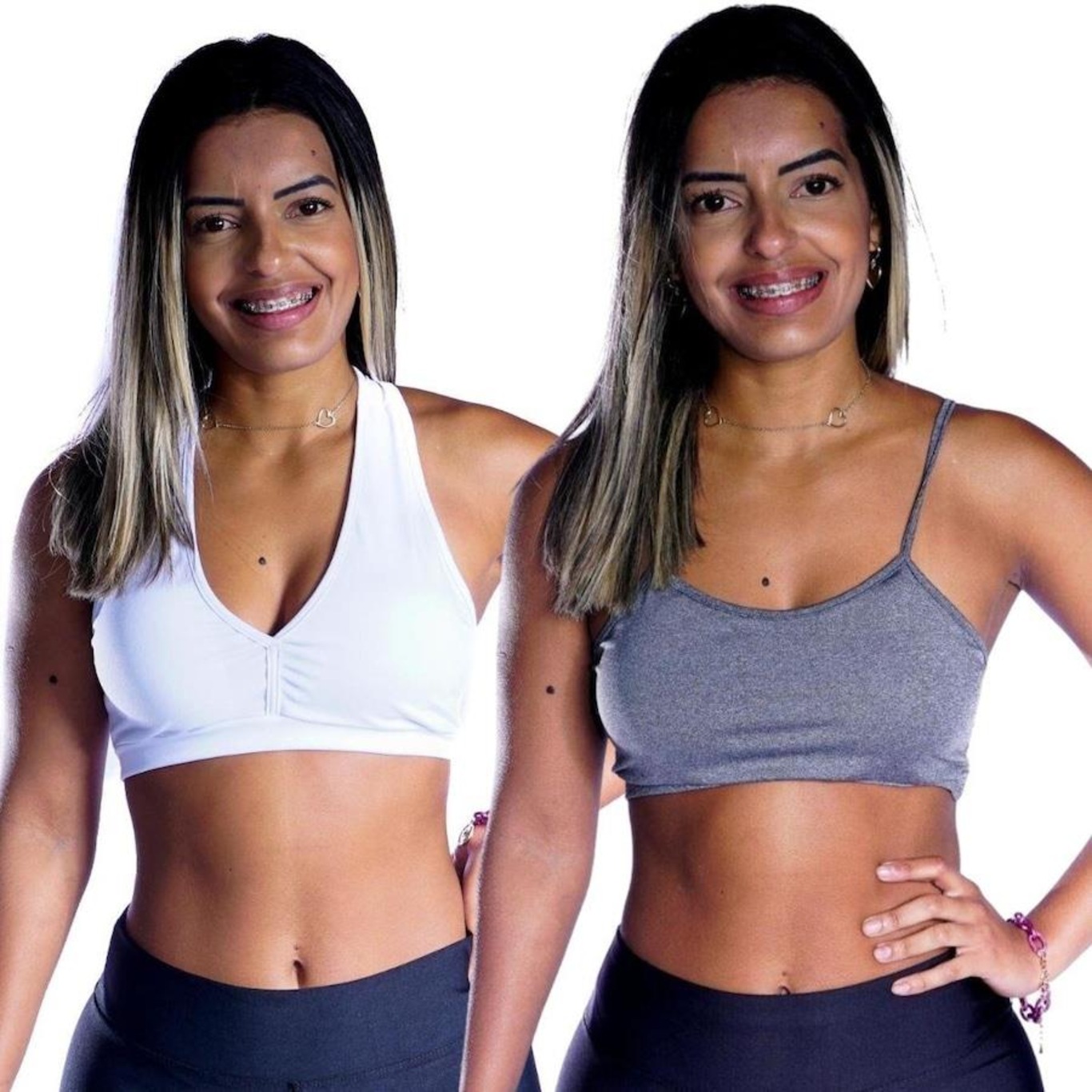 Kit de Top Nadador com Bojo Suplex Alcinha Fitness - 2 unidades - Feminino - Foto 1