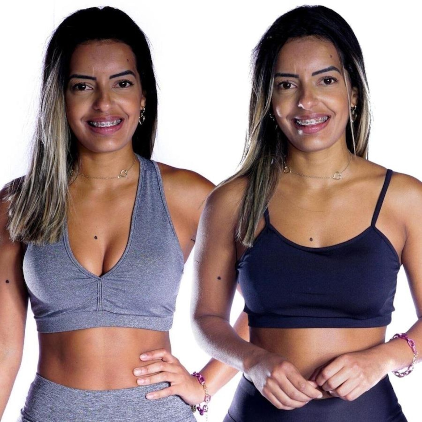 Kit de Top Nadador com Bojo Suplex Alcinha Fitness - 2 unidades - Feminino - Foto 1