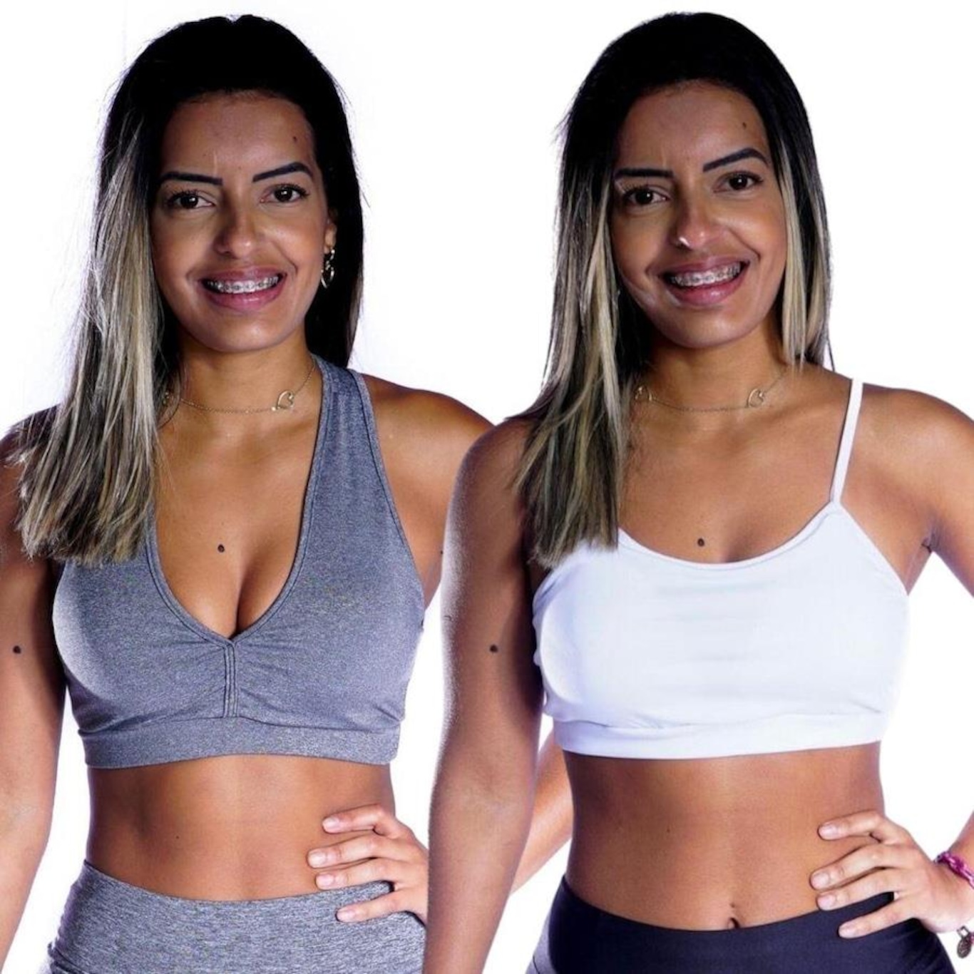 Kit de Top Nadador com Bojo Suplex Alcinha Fitness - 2 unidades - Feminino - Foto 1