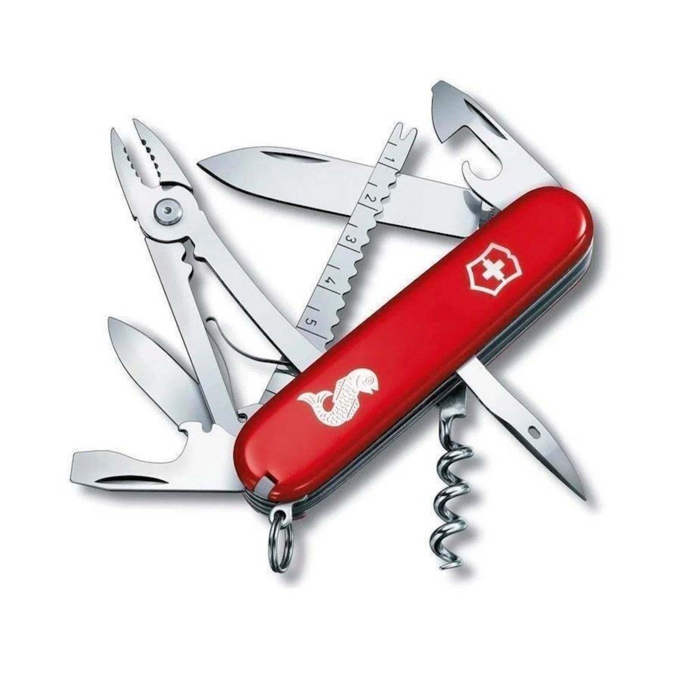 Canivete de Bolso Victorinox Médio Angler Vermelho - Foto 1