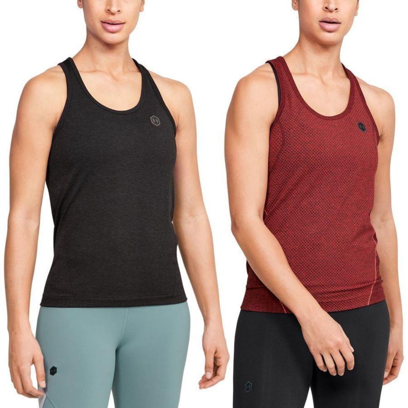 Kit Camisetas Regata Under Armour RUSH Seamless - 2 Unidades - Feminina - Foto 1