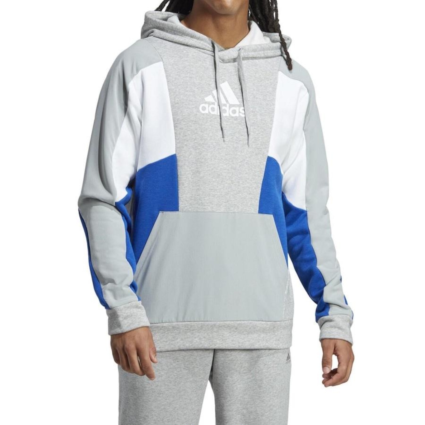 Blusão de Moletom com Capuz adidas Essentials Colorblock - Masculino - Foto 2