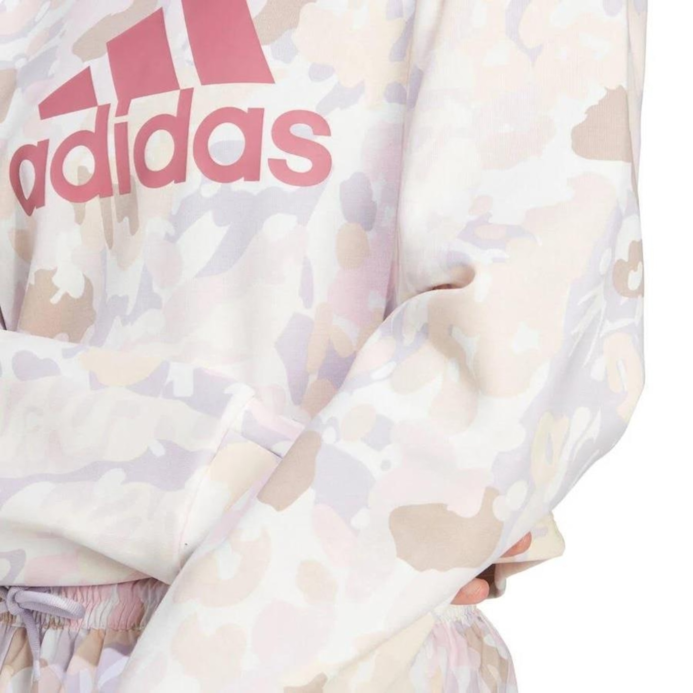 Blusão de Moletom sem Capuz adidas Estampado - Feminino - Foto 4