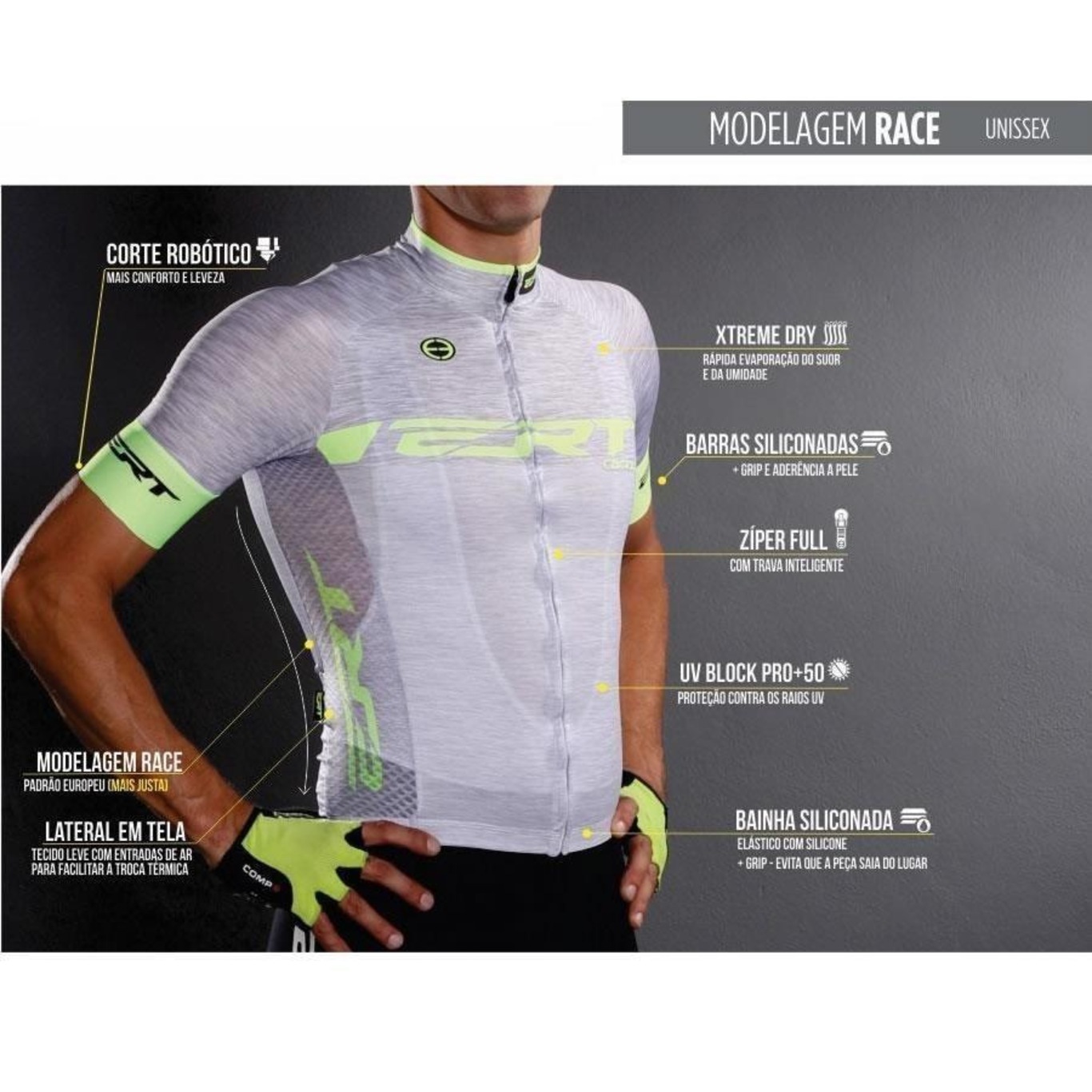 Camisa de Ciclismo ERT Elite Italy Slim Fit - Adulto - Foto 3