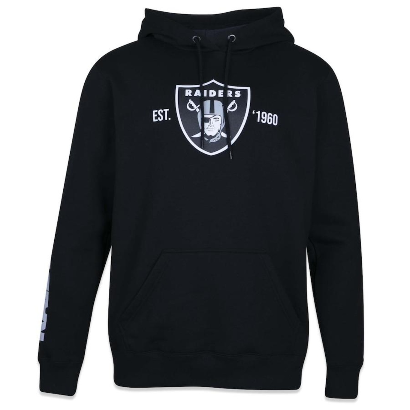 Blusão de Moletom com Capuz New Era Canguru NFL Las Vegas Raiders Core - Masculino - Foto 1