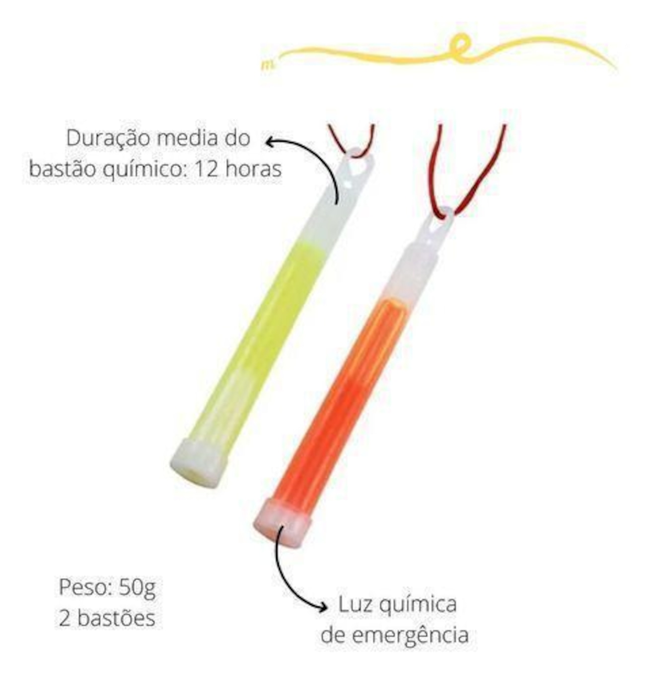 Bastão de Sinalização Luz Química Emergência Nautika Neon - 2 unidades - Foto 5